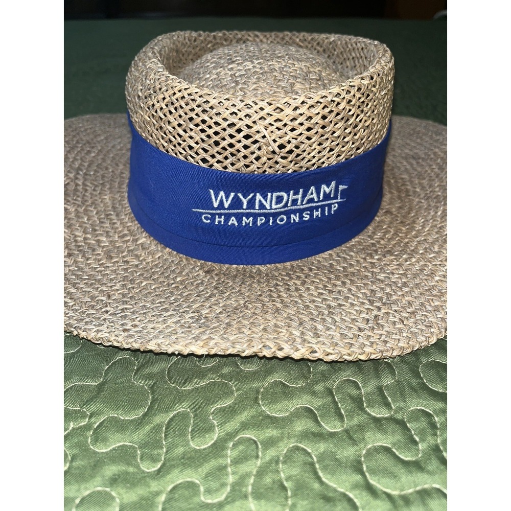 Wyndham Championship Straw Hat Size M/l Blue Band , Golf , Outdoors
